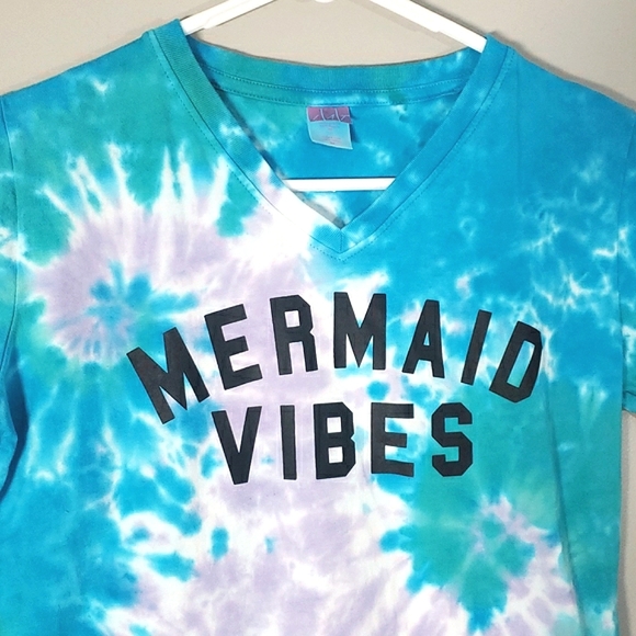 "Mermaid vibes" tie dye tee, M - Picture 2 of 6